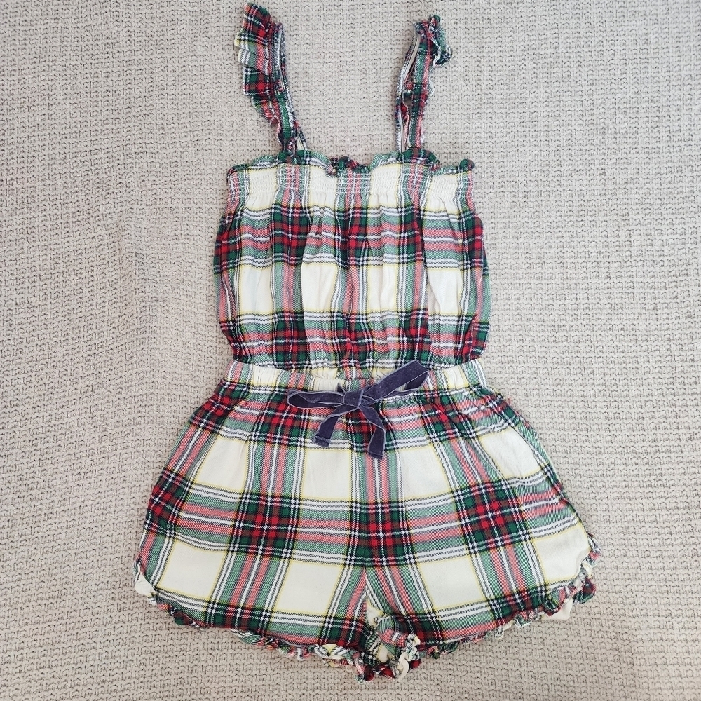 Aerie Holiday Plaid Sleeveless Romper size XS